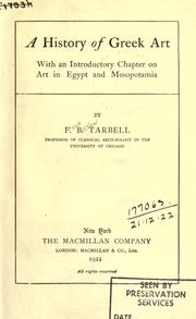 Cover of: A history of Greek art by F. B. Tarbell, F. B. Tarbell