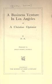 Cover of: business venture in Los Angeles; or, A Christian optimist