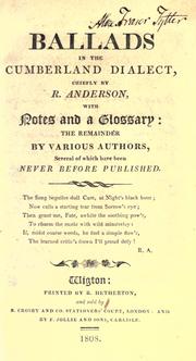Cover of: Ballads in the Cumberland dialect by Anderson, R.