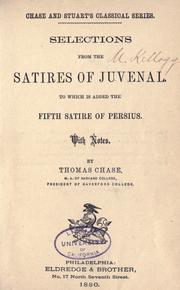 Cover of: Selections from the Satires of Juvenal: to which is added the fifth satire of Persius