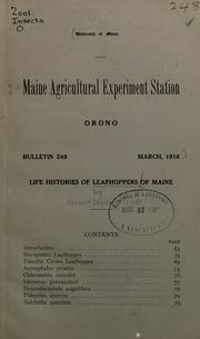 Cover of: Life histories of leafhoppers of Maine. by Osborn, Herbert