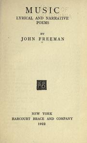Cover of: Music by Freeman, John