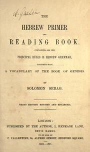 Cover of: The Hebrew primer and reading book