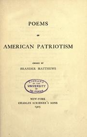 Cover of: Poems of American patriotism by Brander Matthews