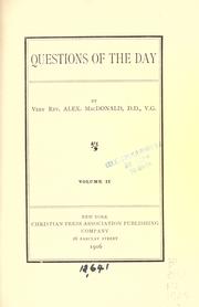 Cover of: Questions of the day: thoughts on the Biblical question