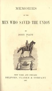 Cover of: Memories of the men who saved the union