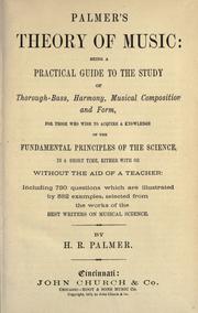 Cover of: Palmer's theory of music