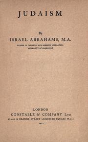 Cover of: Judaism by Israel Abrahams