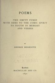 Cover of: Poems by George Meredith