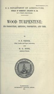 Cover of: Wood turpentine by F. P. Veitch, F. P. Veitch