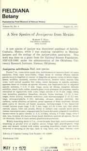 Cover of: A new species of Juniperus from Mexico by Marion Trufant Hall