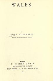 Cover of: Wales by Edwards, Owen Morgan Sir, Edwards, Owen Morgan Sir