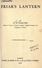 Cover of: Friar's lantern. by Coulton, G. G.
