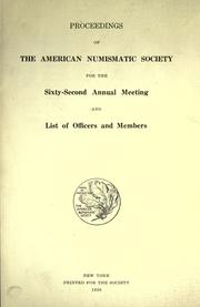 Cover of: Proceedings of the annual meeting.