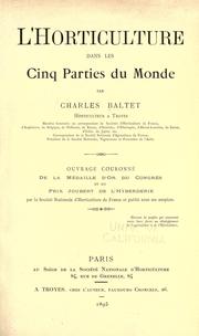 L' horticulture dans les cinq parties du monde by Charles Baltet