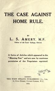 Cover of: The case against home rule