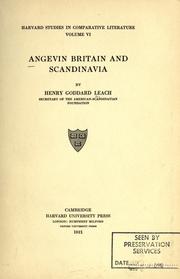Angevin Britain and Scandinavia by Leach, Henry Goddard