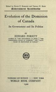Cover of: Evolution of the Dominion of Canada by Edward Porritt