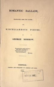 Cover of: Romantic ballads by George Henry Borrow