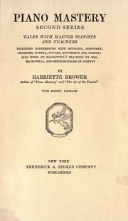 Cover of: Piano mastery by Harriette Brower