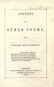 Sonnets and other poems by William Lloyd Garrison