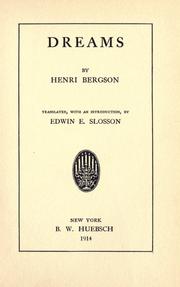 Cover of: Dreams by Henri Bergson