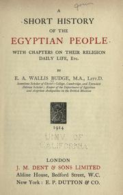 Cover of: A short history of the Egyptian people: with chapters on their religion, daily life, etc.