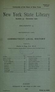 Cover of: Reference list on Connecticut local history