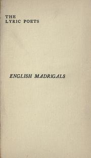 English madrigals in the time of Shakespeare by Cox, F. A.