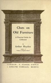 Cover of: Chats on old furniture