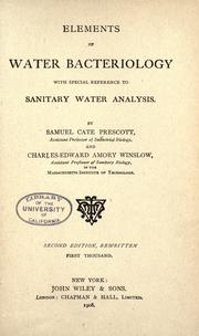 Elements of water bacteriology by Samuel Cate Prescott