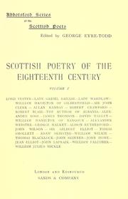 Cover of: Scottish poetry of the eighteenth century