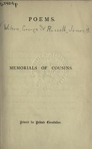 Cover of: Poems: memorials of cousins