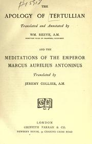 Cover of: The  apology of Tertullian by Tertullian