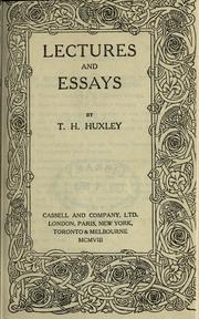 Cover of: Lectures and essays.