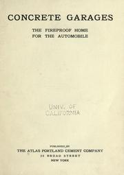 Cover of: Concrete garages: The fireproof home for the automobile.