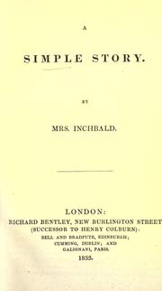 Cover of: A simple story by Mrs. Inchbald