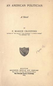 Cover of: An American politician, a novel. by Francis Marion Crawford