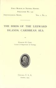 Cover of: birds of the Leeward islands, Caribbean sea