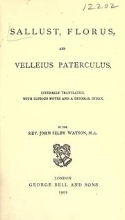 Cover of: Sallust, Florus, and Velleius Paterculus by Sallust