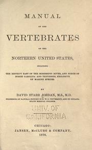 Cover of: Manual of the vertebrates of the northern United States by David Starr Jordan, David Starr Jordan