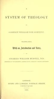 Cover of: A system of theology, translated, with an introd. and notes by Charles William Russell.