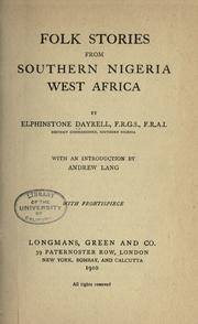 Cover of: Folk stories from Southern Nigeria, West Africa. by Elphinstone Dayrell