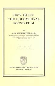 Cover of: How to use educational sound film