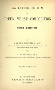 Cover of: An introduction to Greek verse composition: with exercises