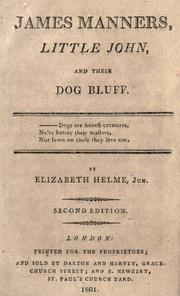 Cover of: James Manners, little John, and their dog Bluff by Elizabeth Somerville