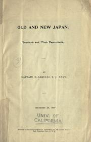 Cover of: Old and new Japan by S. Sakurai