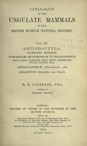 Cover of: Catalogue of the ungulate mammals in the British Museum (Natural History) by British Museum (Natural History). Department of Zoology
