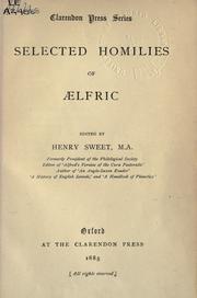 Cover of: Selected homilies.: Edited by Henry Sweet.