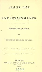 Arabian Days' Entertainments by Wilhelm Hauff